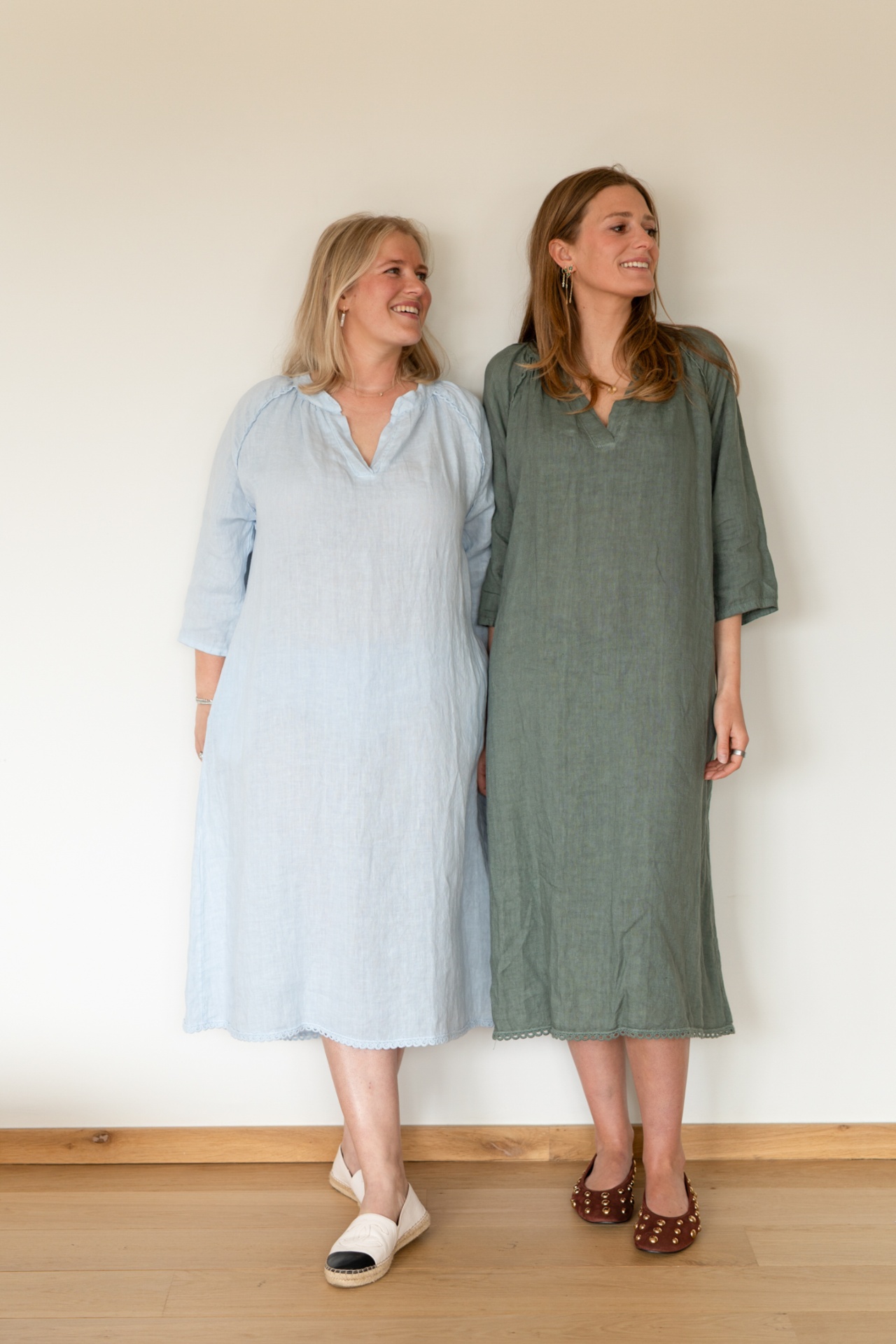 Robes lin sauge & céladon