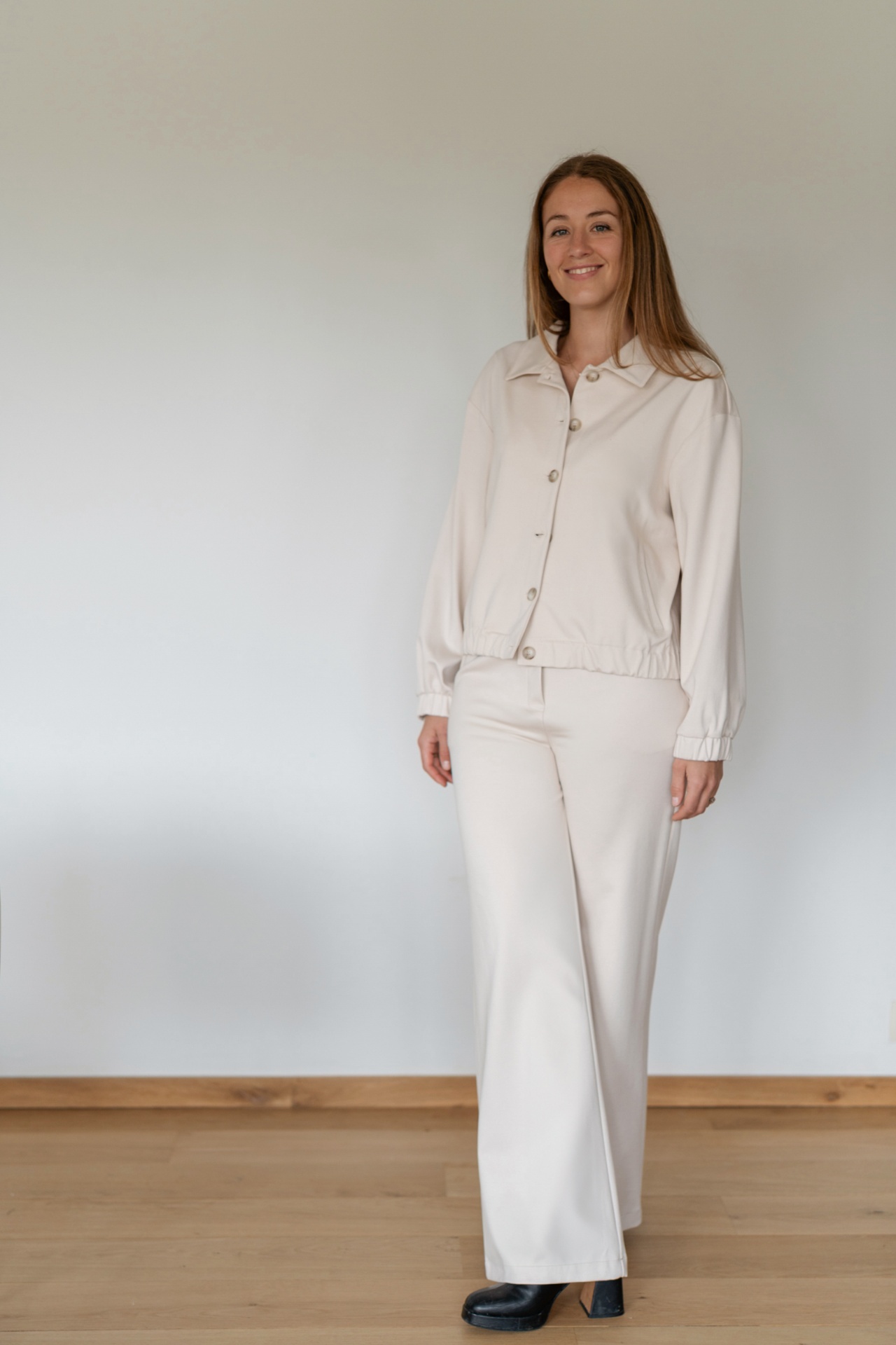 Ensemble bomber écru