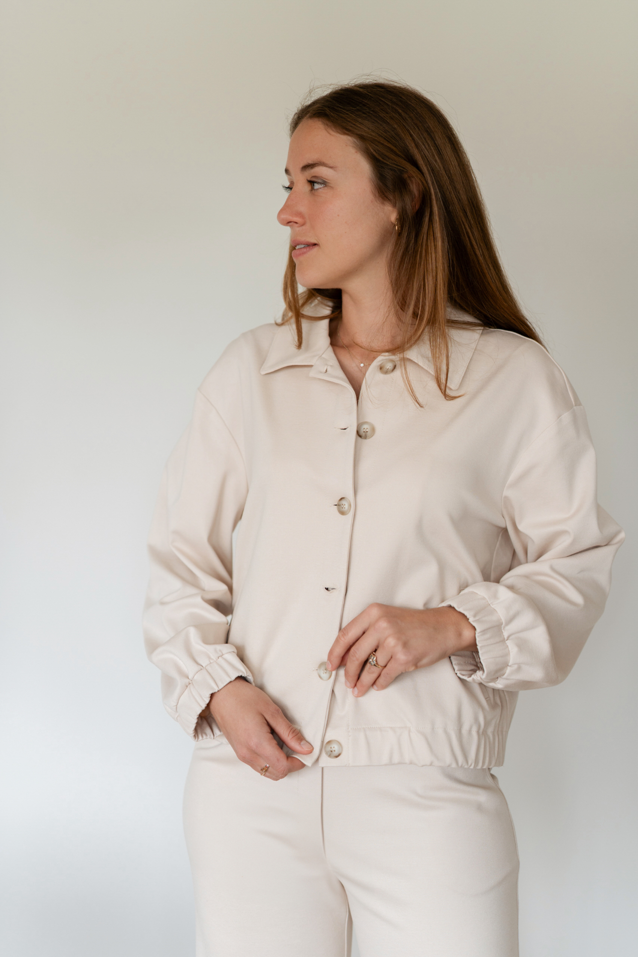 Ensemble bomber écru