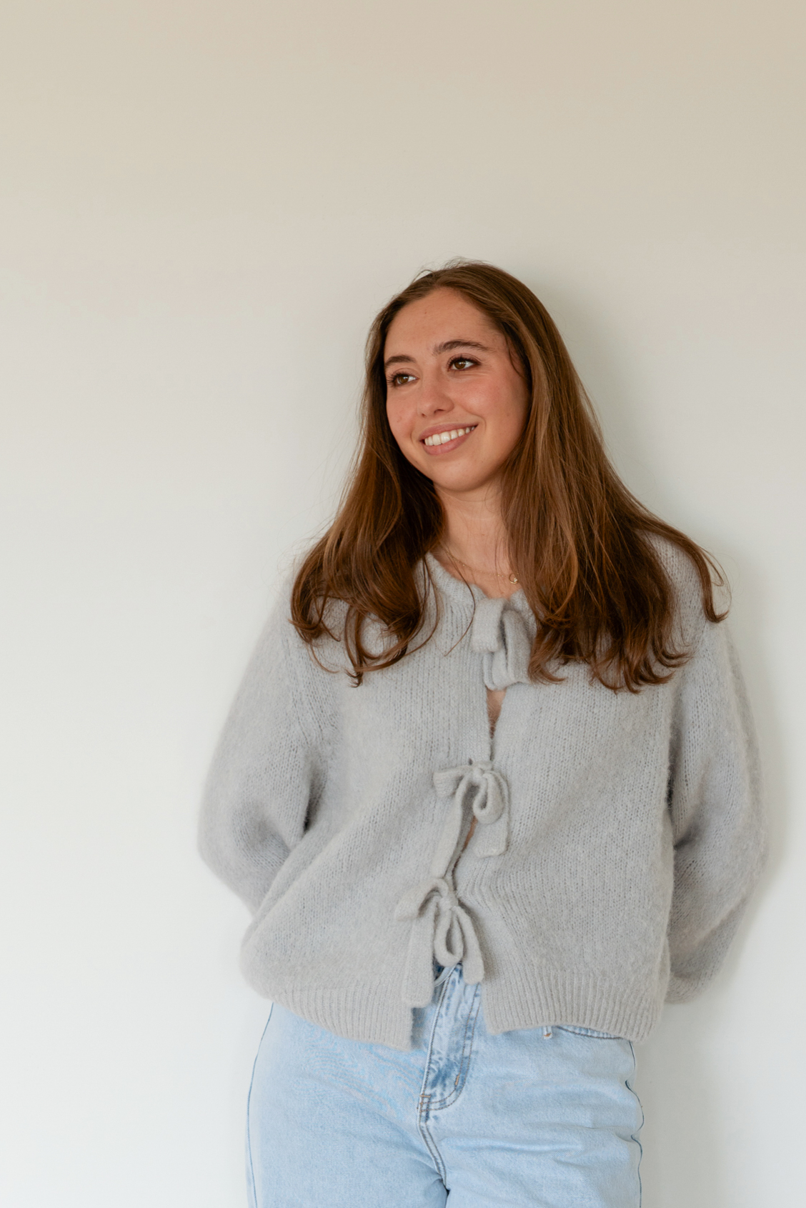 Cardigan mohair perle