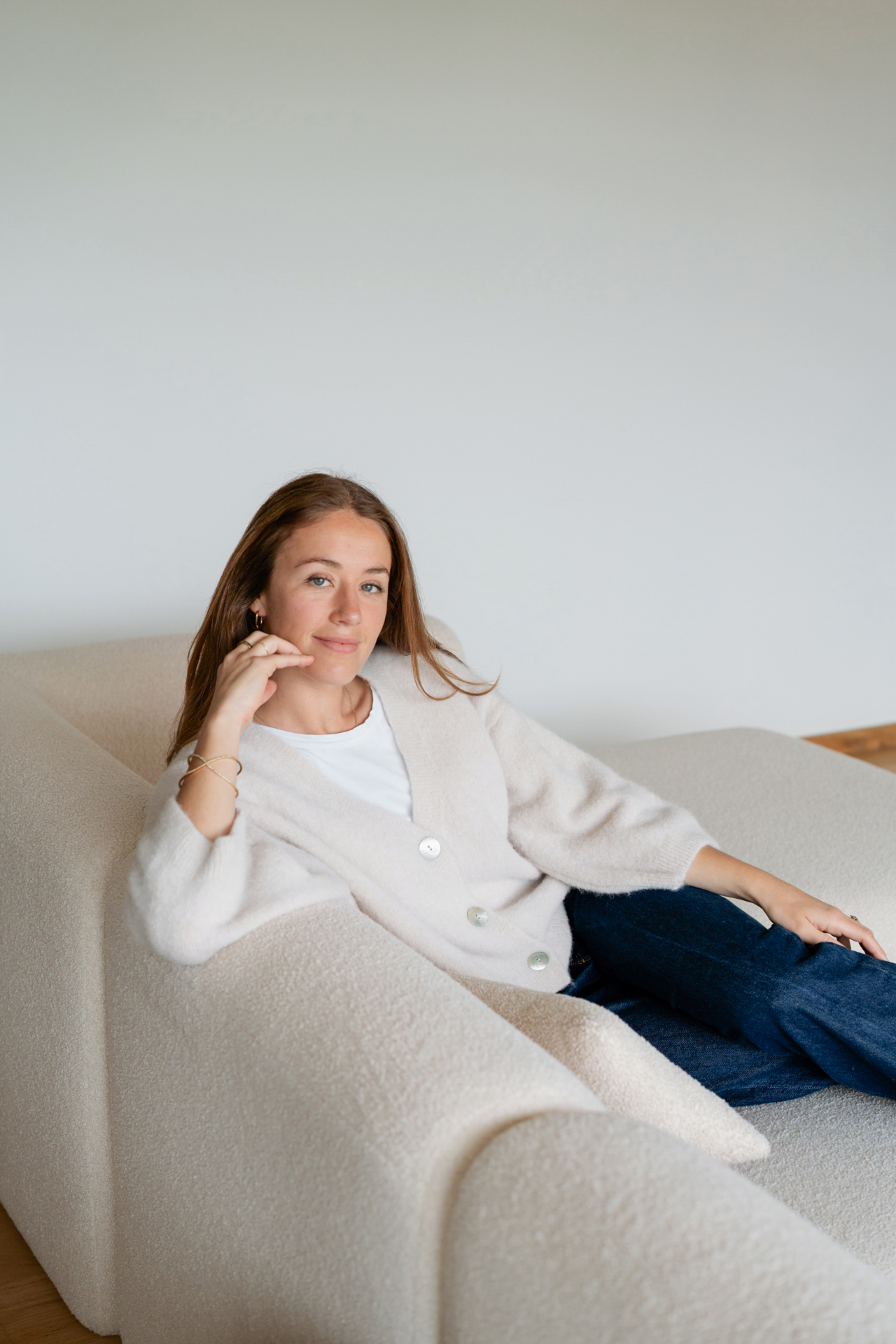 Cardigan crème nacre