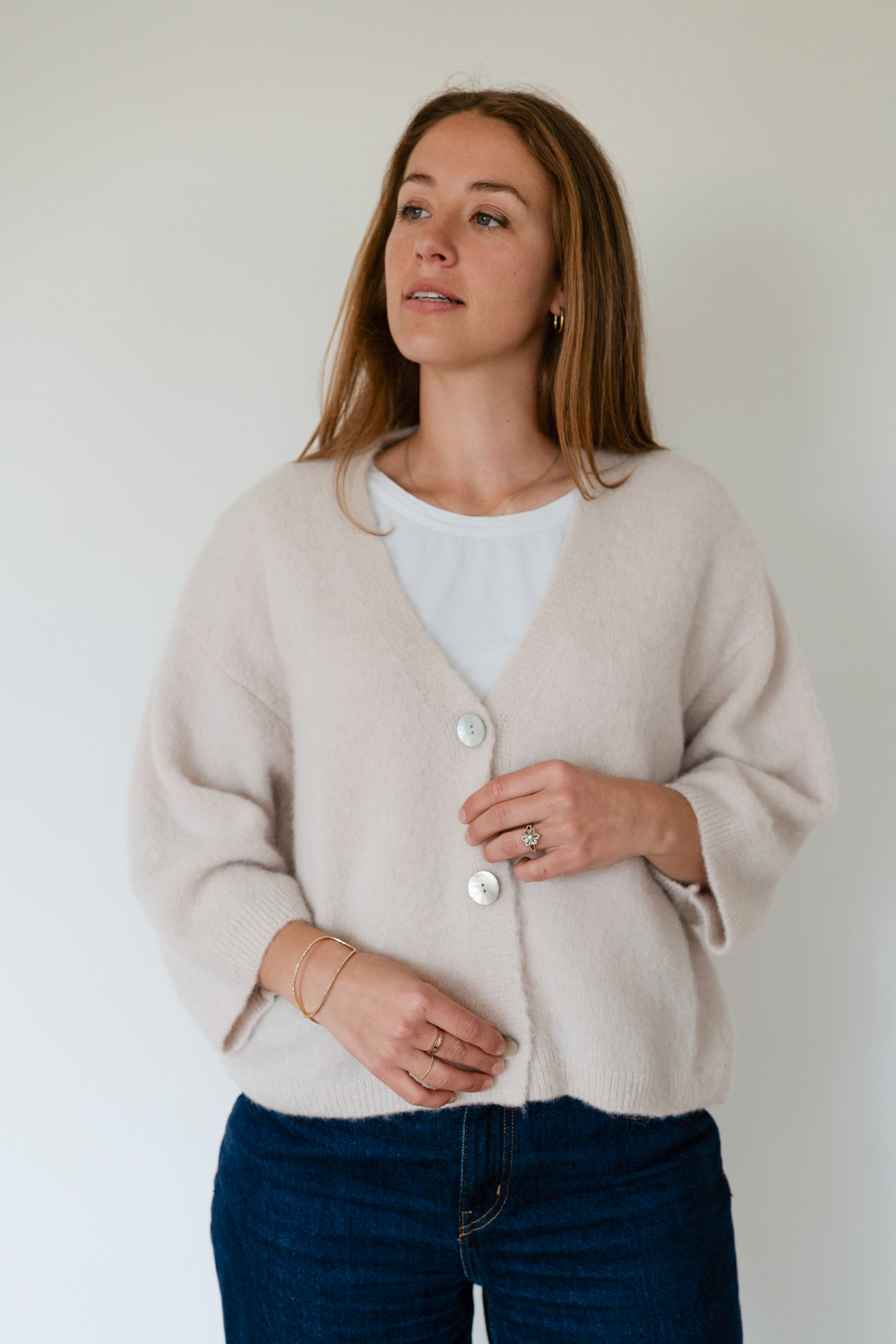 Cardigan crème nacre
